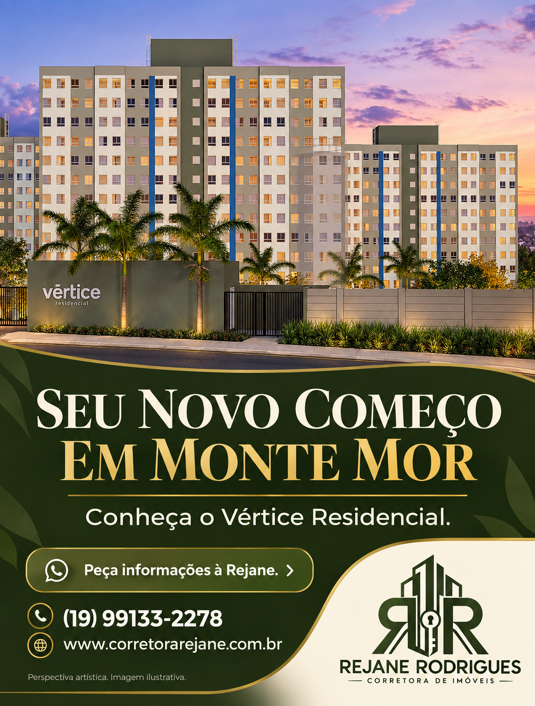 Vértice Residencial — Apartamento à venda em Bairro Rezende, Monte Mor-SP