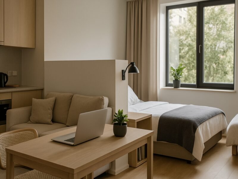 Como aproveitar melhor o espaço de um studio no Vértice Residencial com móveis multifuncionais